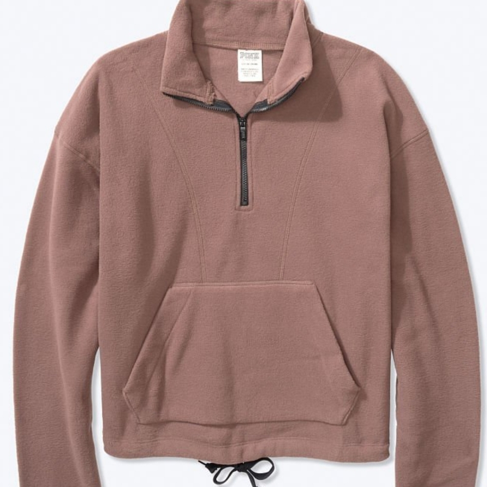 PINK POLAR FLEECE HALF-ZIP